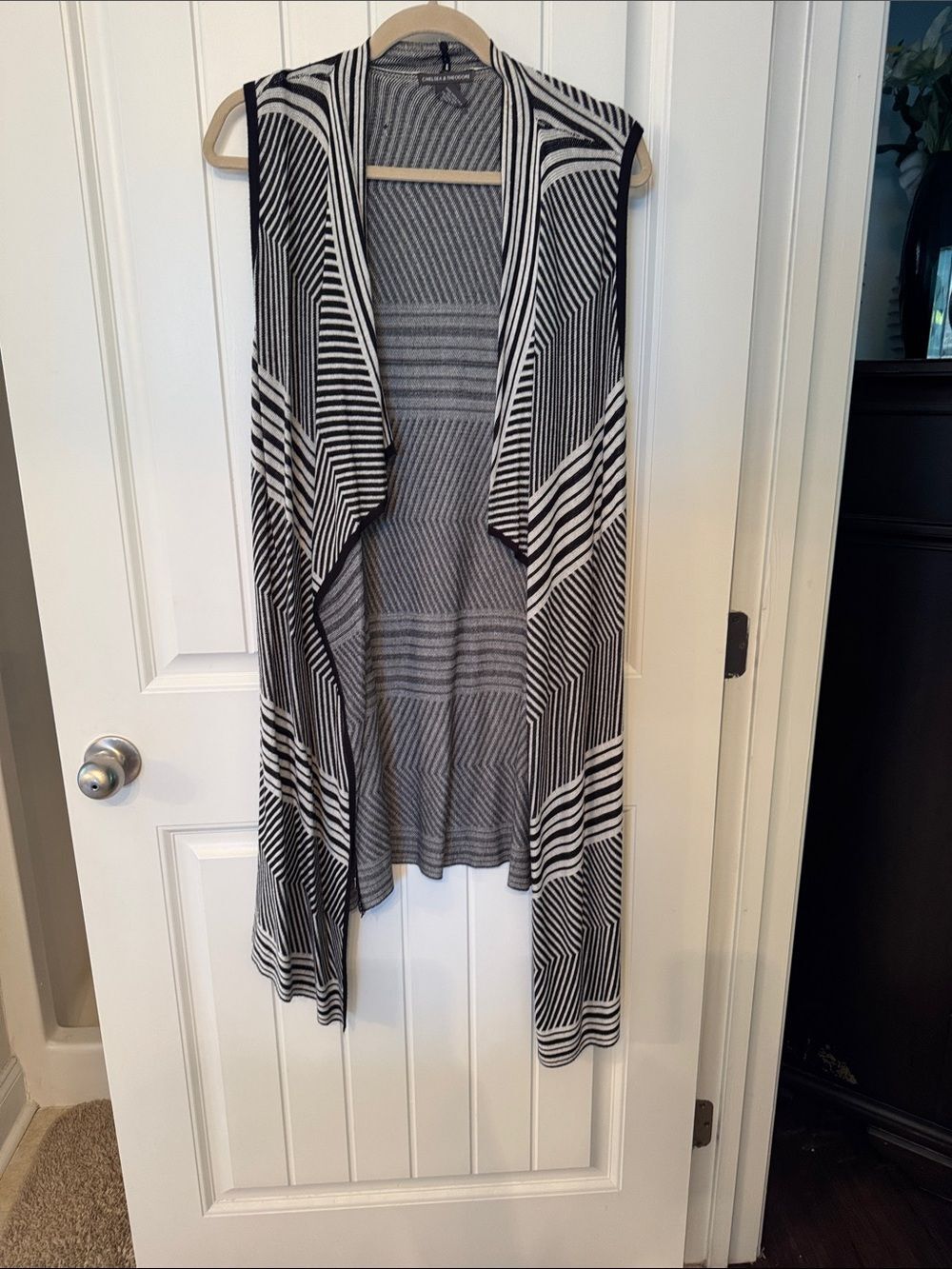 Chelsea & Theodore Black and White Knit Vest
